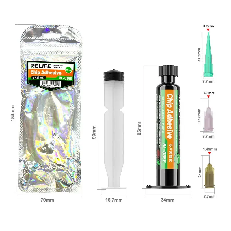 

RELIFE RL-035E Chip Seam Beautification Repair Glue Hard disk sealant，CPU Sealant，Screen IC Sealant Repair Tools