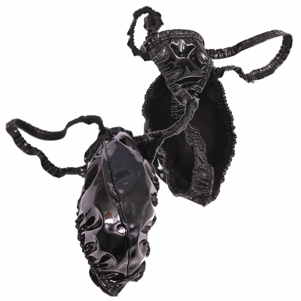 Мужские стринги из лакированной кожи с Т-образной спинкой, стринги с открытой спиной, нижнее белье с низкой посадкой, бикини, мужские плавки, выпуклая сумка, трусы, трусики-бикини