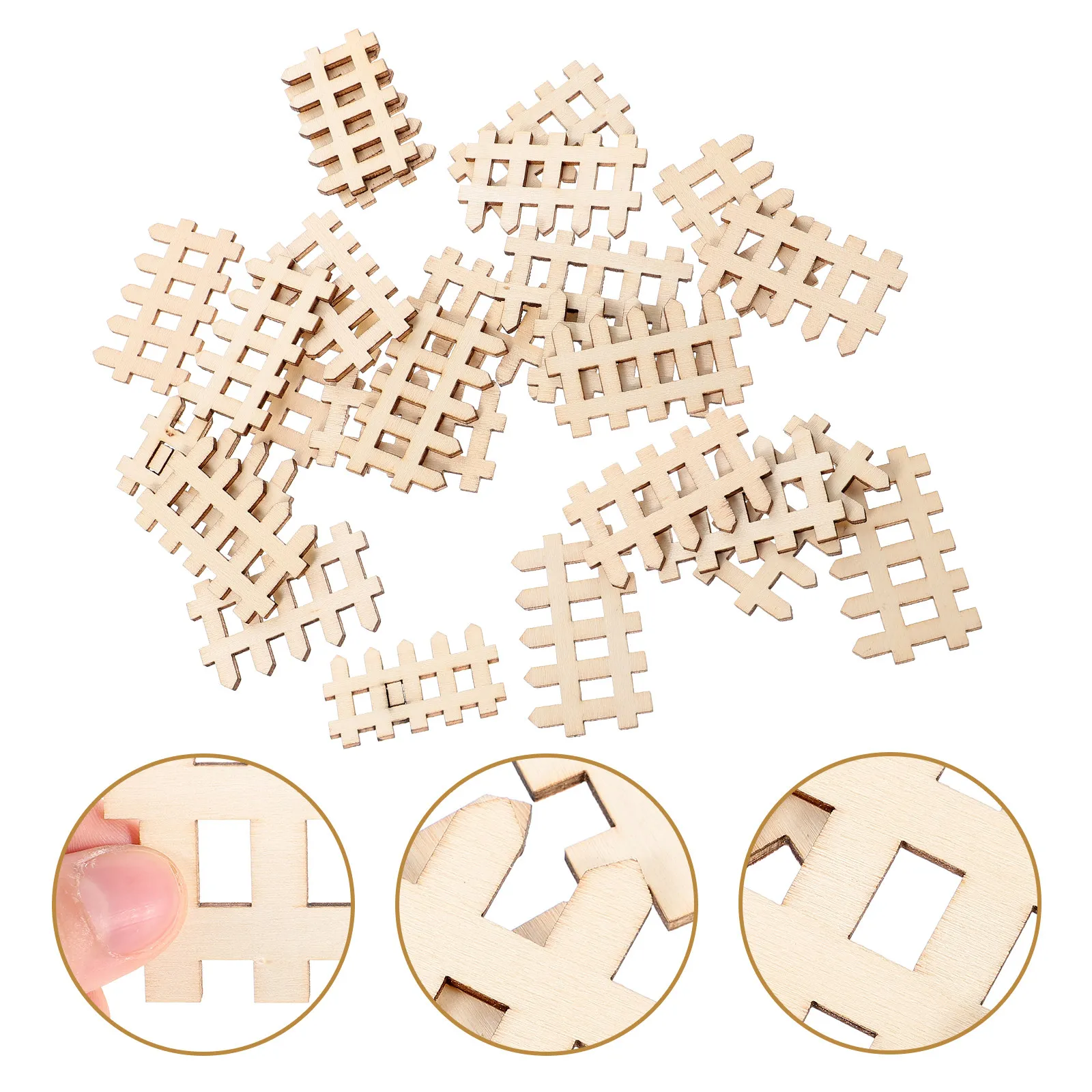 

100 шт. миниатюрных деревянных заборчиков для сада, DIY, для микроландшафта, декоративные элементы для миниатюрных сцен