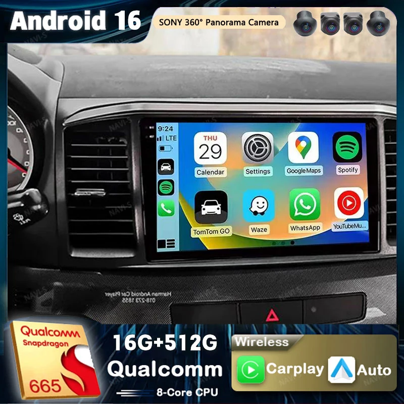 Radio para Auto Android 16 Qualcomm Carplay para Mitsubishi Lancer 10 CY 2007 - 2017 Reproductor Multimedia de Video Navegación GPS Estéreo 2Din