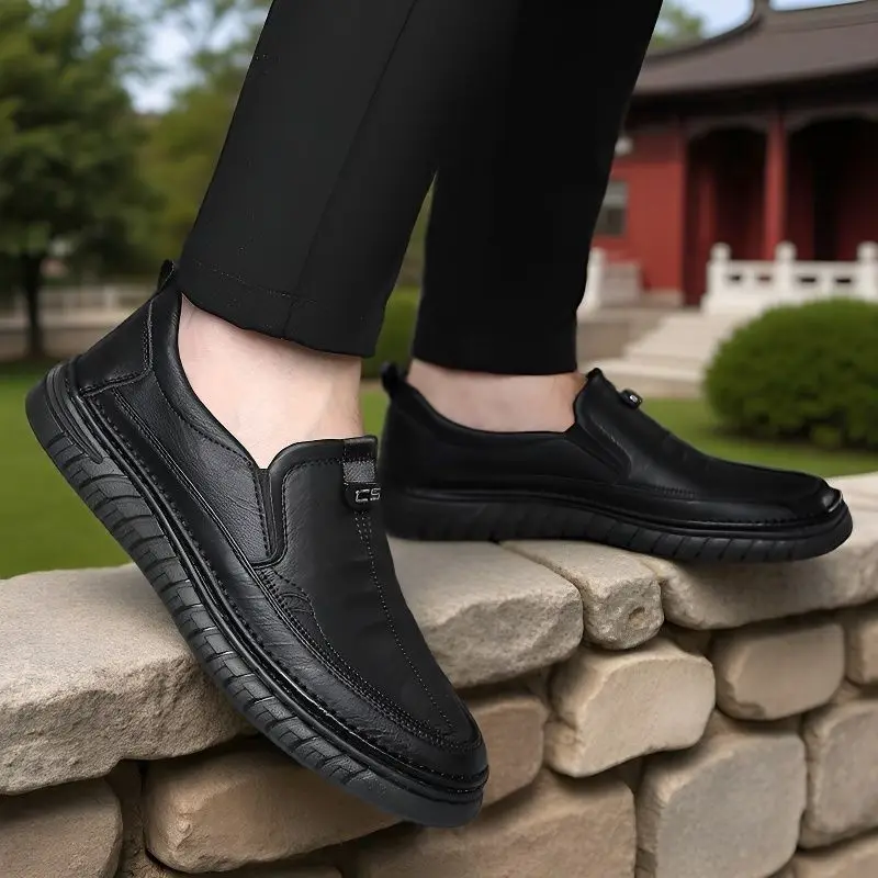 Men's Daily Casual Leather Shoes Driving Shoes New Doudou Men's Shoes Outdoor Lazy One-Pedal Loafers