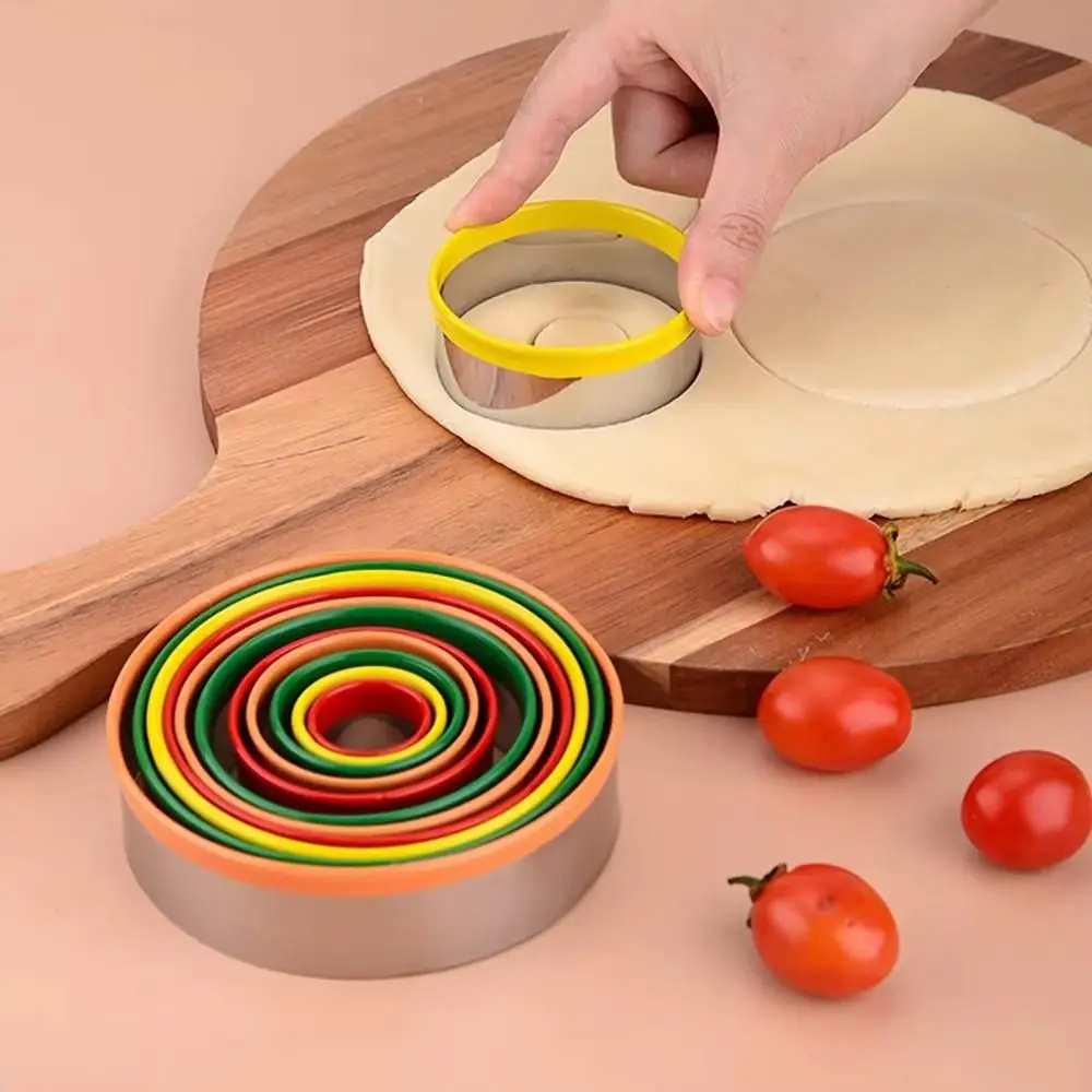 

Мини-круглая формочка для печенья с красочными краями, сделай сам, форма для печенья, формы для торта из нержавеющей стали, кондитерская