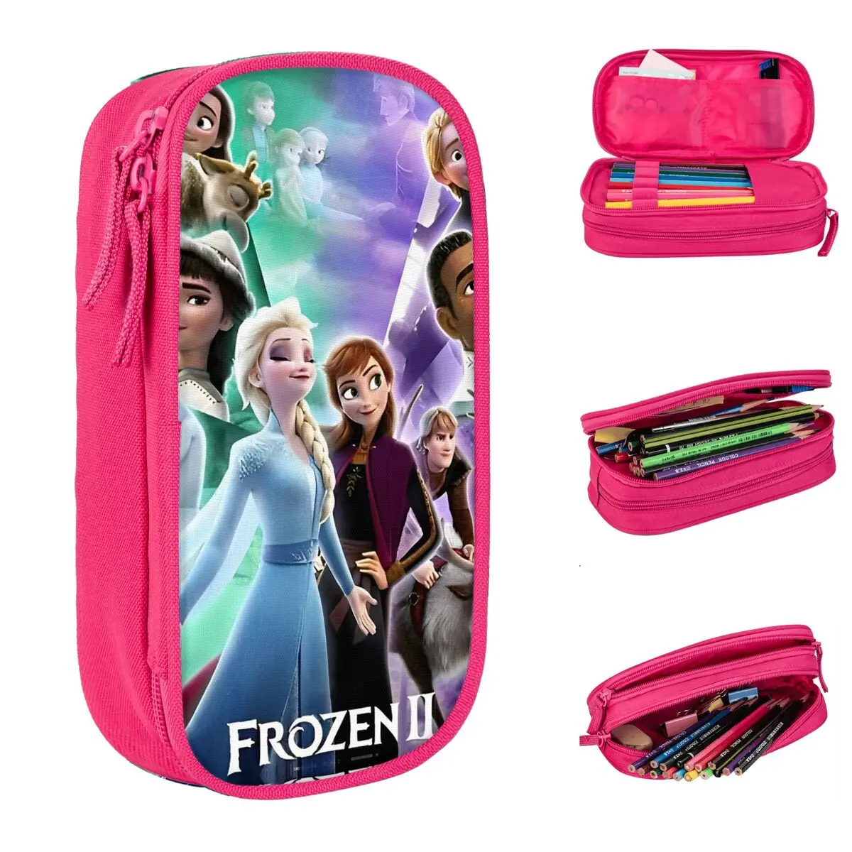 

Cartoon Fantasy Frozen II Pencil Case Pen Holder Bag Kids Large Storage Students School Gift Pencil Box