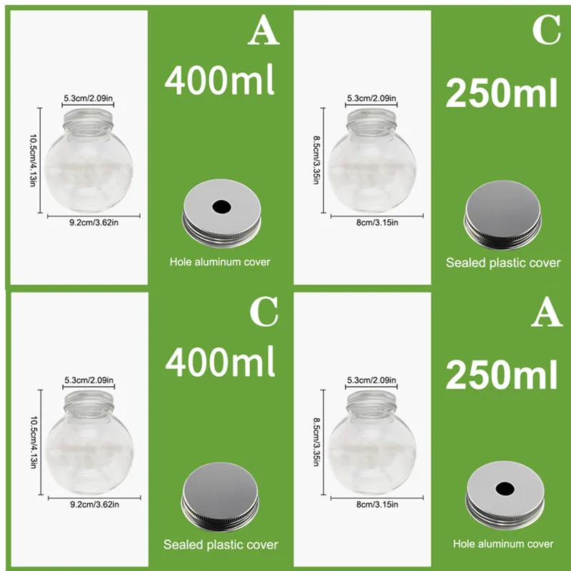 

250/400ml Yogurt Earth Bottle Same Star Round Bottle Milk Tea Drink Thickened Food Grade Transparent Plastic Bottle