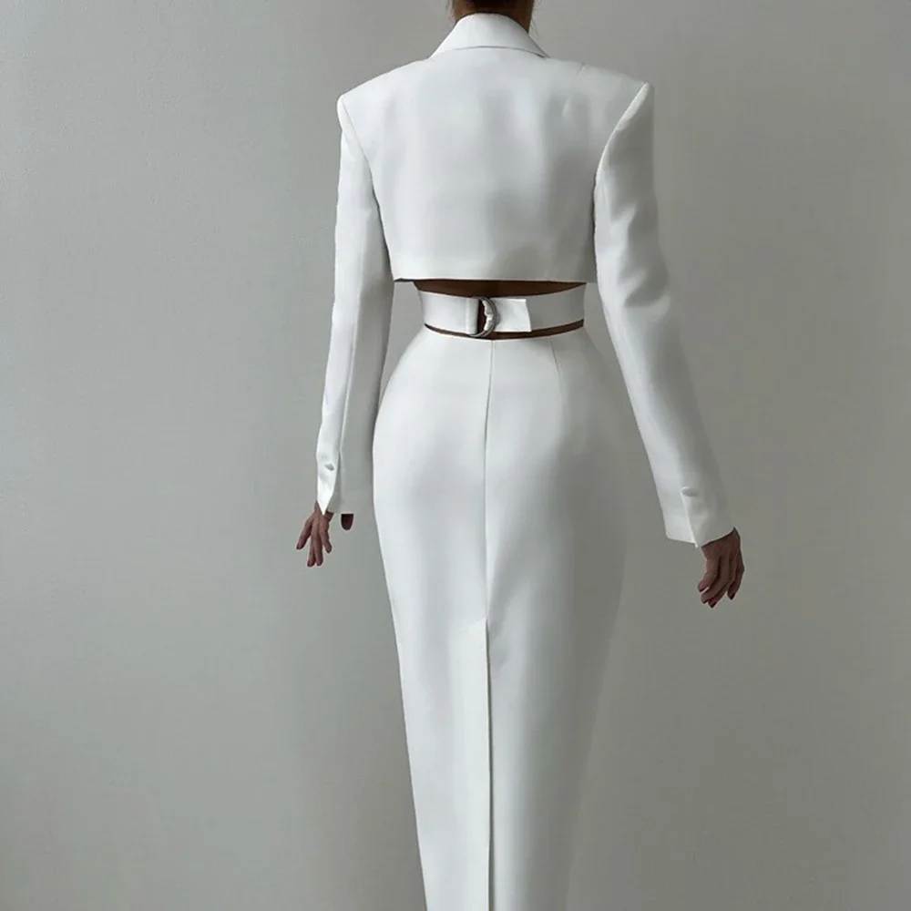 New High Street Hollow Out Tunic Dresses for Women Notched Collar Long Sleeve High Waist Spliced Button Temperament Dress Female