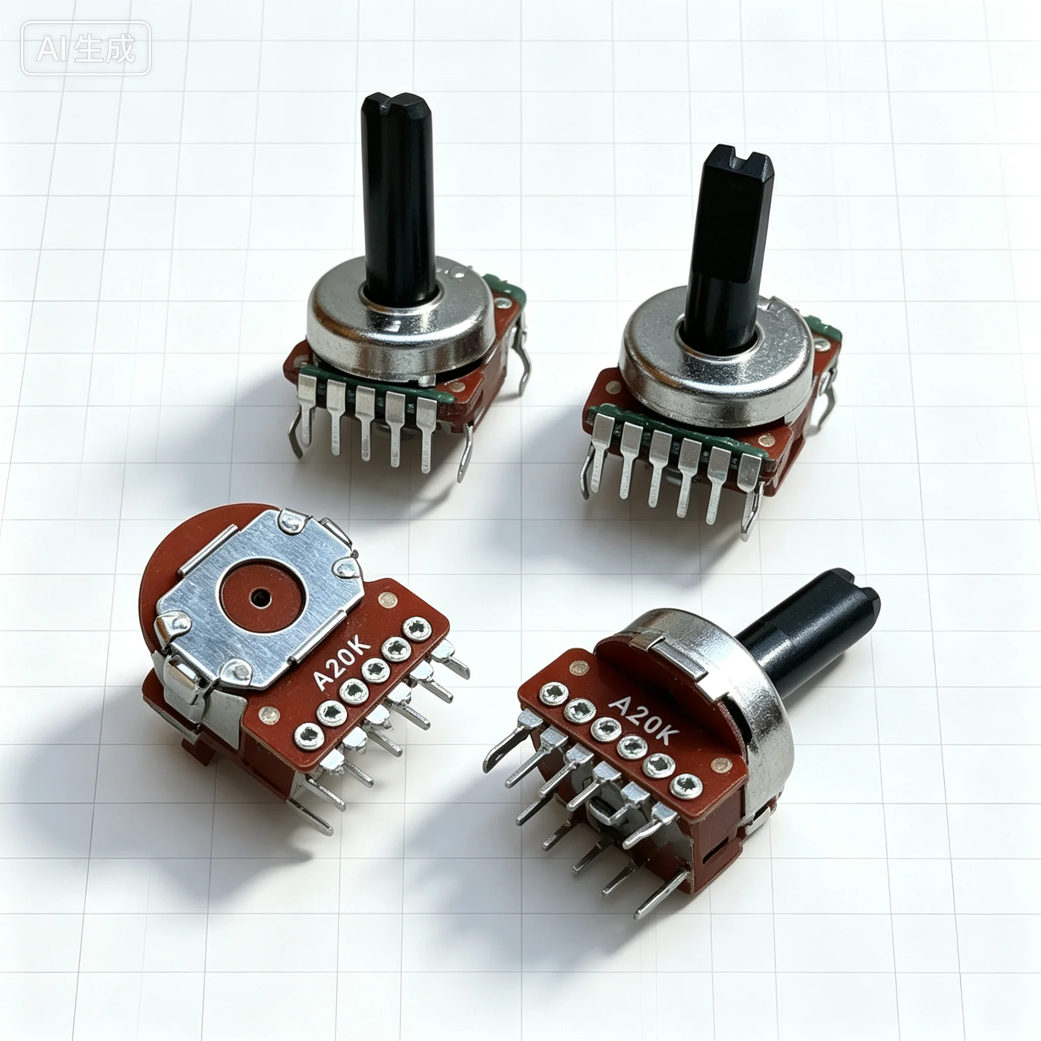 161 Type Dual 6Pin Potentiometer A20K A203 Vertical Amplifier Volume Rotary Potentiometer Shaft Length 20MM