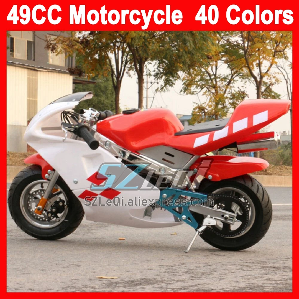 Mini Motorcycle 2 Stroke 49CC 50CC ATV Off-road Real Superbike Moto Bike Gasoline Power Racing Autocycle Small Autocycle Scooter