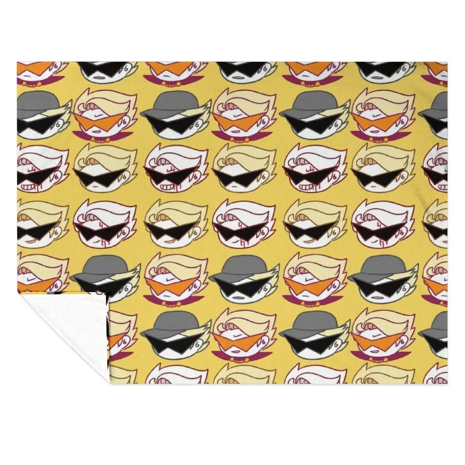 

homestuck-dirk strider fabric series-Cute dirks head Throw Blanket Furry Sleeping Bag Multi-Purpose Hair Blankets