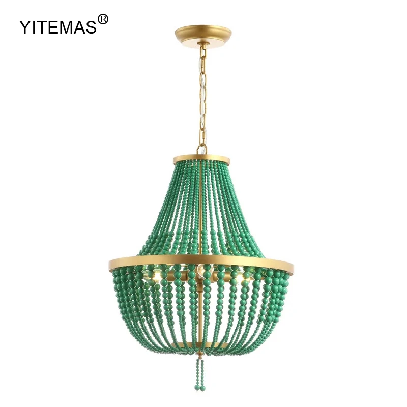 granulos de madeira verde iluminacao lustre bohemia suspensao quarto lampada pais frances sala jantar cozinha pendurado lustres 01