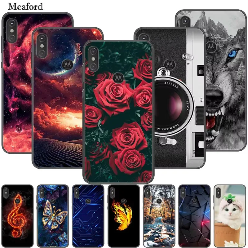 Funda para Motorola One Vision, Funda de teléfono suave de silicona TPU de lujo para Moto One, Funda de acción Macro, Funda a prueba de golpes, Coque de animales