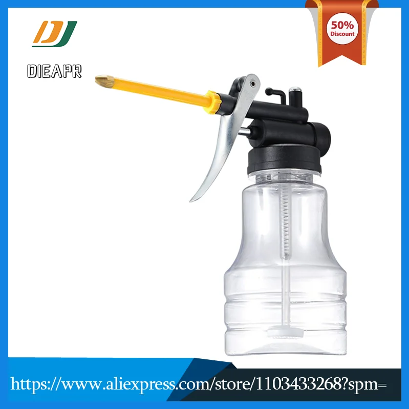 

Oiler For Greasing Transparent Oil Can Lubrication High Pressure Pump Oiler Lubricating Oil Plastic Machine 250ml GreaseGun