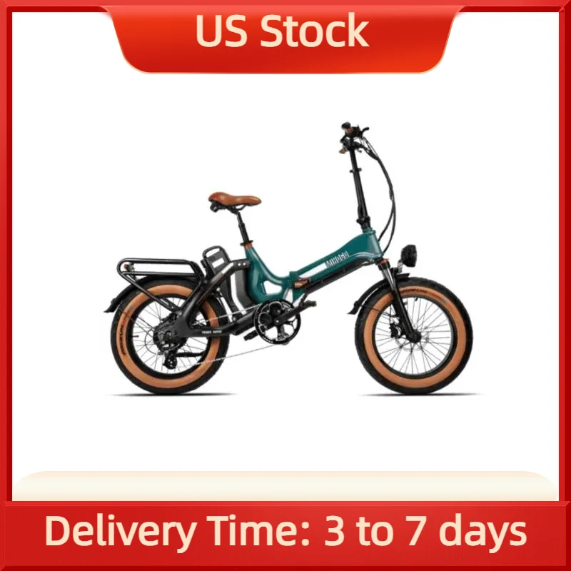 

US Stock Fashion Commuter Electric Bike Foldable With APP Adult Woman Youth Cool 750w Powerful Electric Bicycle Double Battery