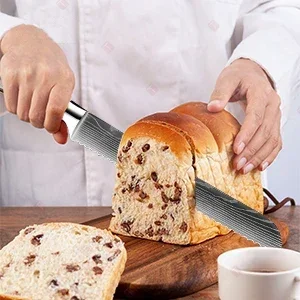 8 Inches Bread Knife Kitchen Knife Cutting Bread Cheese Knife Laser Damascus Knives Wooden Handle Professional Kitchen Knives