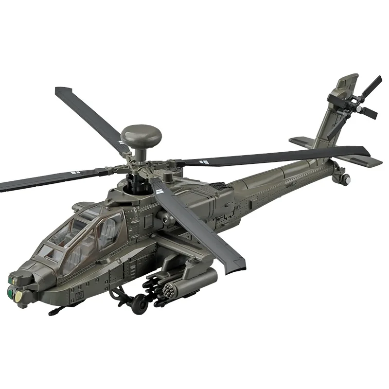 Apache Armed Helicopter Alloy Diecast Airplane Model Toy Simulation Sound Light Airplane Model Collection Boy Holiday Gifts FJ1