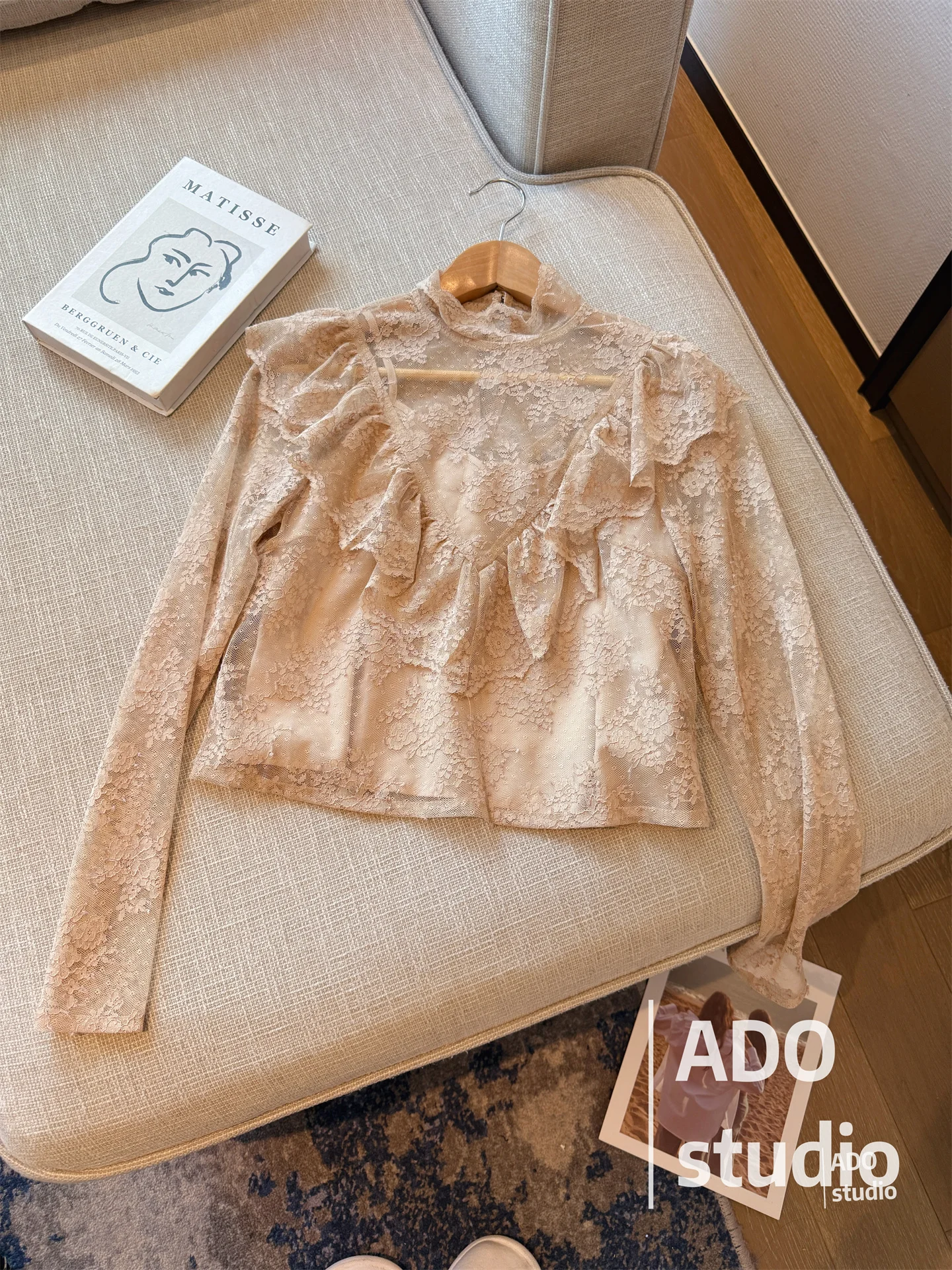 

Ранняя осень 2021, женский дизайнерский кукольный воротник, кружевной пузырьковый шифон, французский стиль, прямой крой, полиэфирное волокно