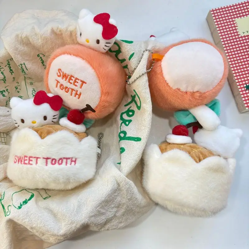 かわいいサンリオデザートシリーズ キティぬいぐるみペンダント スイートストロベリークレープキティ アニメぬいぐるみ クリエイティブKTベア バックパックチャーム