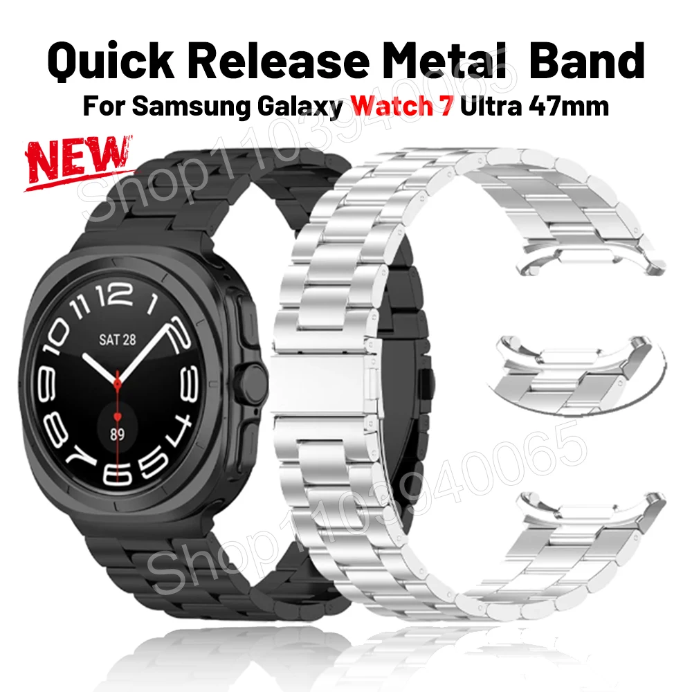 

Quick Release Metal Watch Band For Samsung Galaxy Watch Ultra 47mm Stainless Steel Strap For Watch 7 44mm 40mm Belt Bracelet