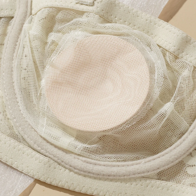 Sexy dámské krajkové podprsenky velké velikosti s velkými prsy, prodyšné, tenké košíčky, měkká podprsenka s odnímatelnými ramenními popruhy, spodní prádlo 36-40 B/C/D - náhled 5