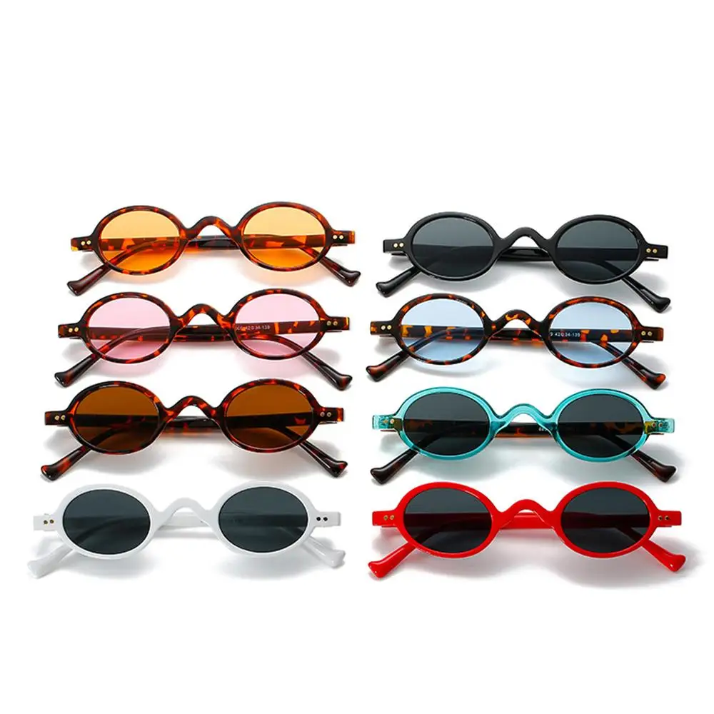 Vintage UV400 odcienie Punk okulary przeciwsłoneczne owalne okulary przeciwsłoneczne okrągłe okulary przeciwsłoneczne mała ramka