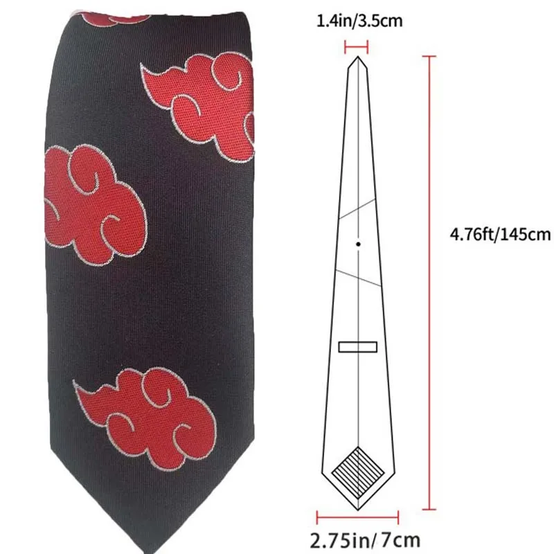 Anime Naruto Tie Necktie Akatsuki Neckcloth Uchiha Itachi Tie Halloween Party Accessories Cosplay Neckcloth Birthday Gift