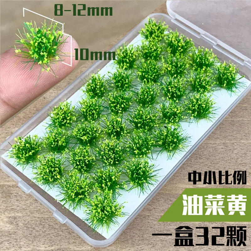 Simulation Flowers Grass Clusters Model Miniature Plant Materials for Sand Table/Garden Scene Layout Diorama Kits 32Pcs/Box