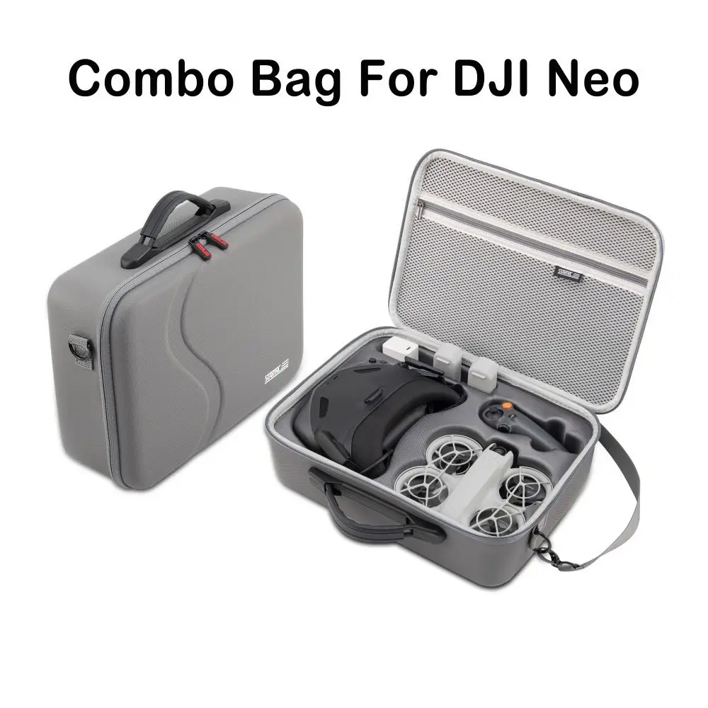 슬링 스트랩이 있는 충격 방지 콤보 가방 DJI NEO/DJI 고글 N3용 대용량 하드 쉘 드론 액세서리 보호