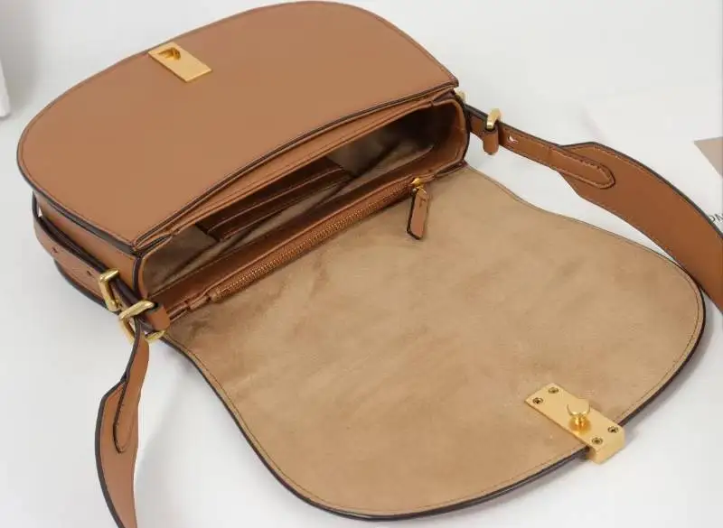 حقيبة كتف نسائية كاجوال بسيطة على الموضة للسيدات من الجلد بإبزيم نحاسي حقيبة كروس حقيبة سرج للسيدات #6