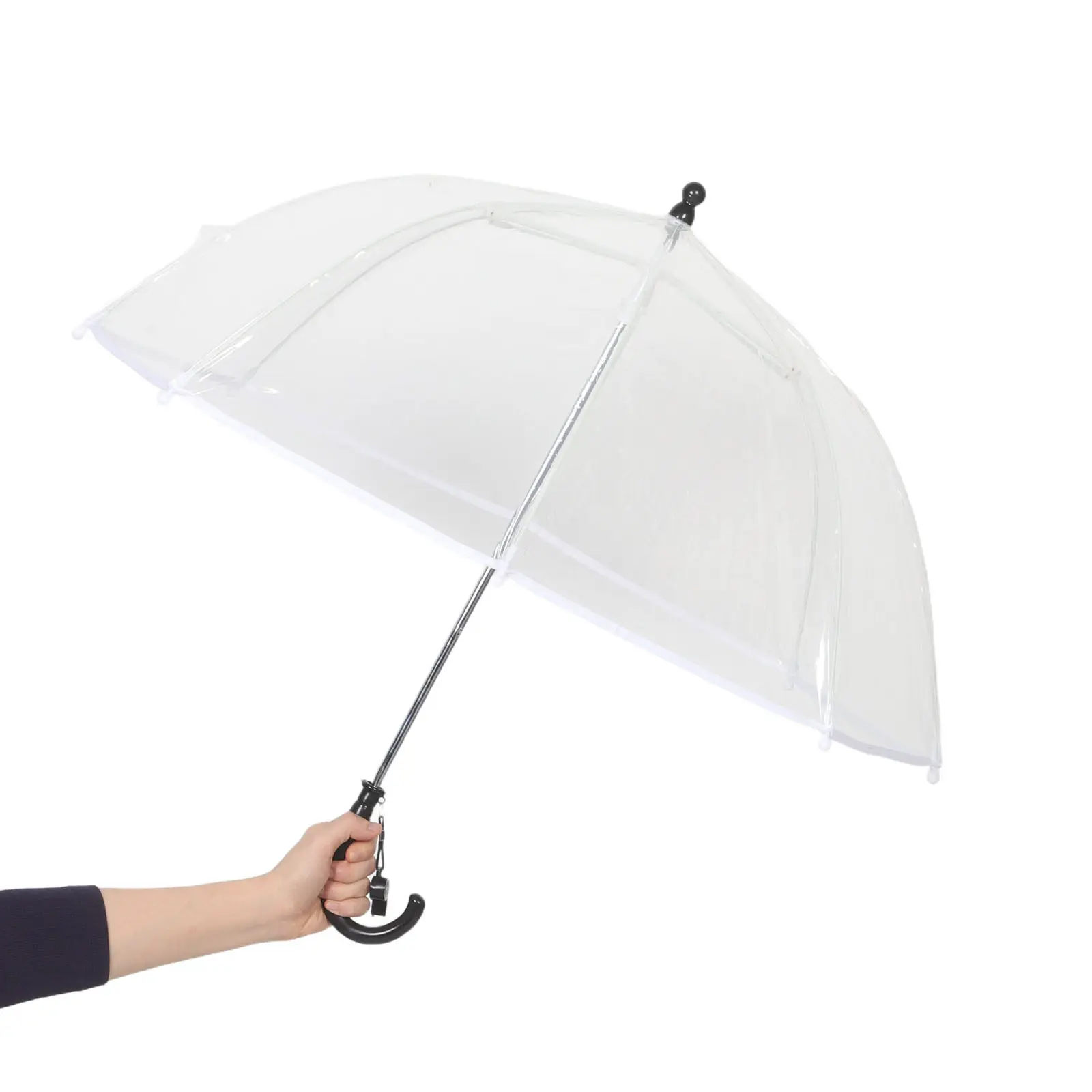 

Kids Clear Bubble Umbrella Transparent Dome Mushroom Shape Lightweight Windproof Stick Easy Grip Handle Safety Rain Umbrella