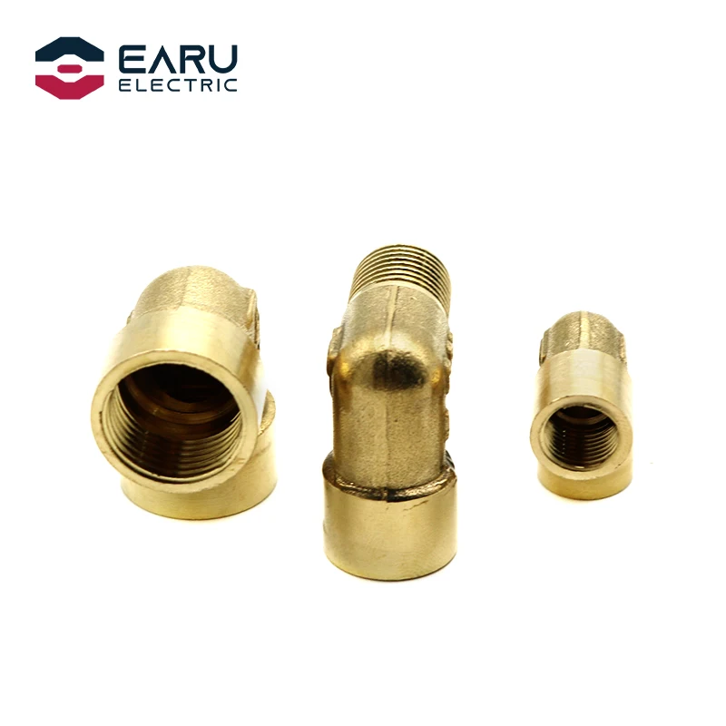 1/8 "1/4" 3/8 "1/2" 3/4 "1" أنثى x ذكر الموضوع 90 درجة كوع نحاس وصلة أنابيب موصل مقرنة للمياه الوقود النحاس محول