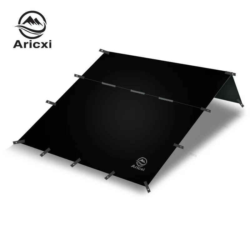 Aricxi 블랙 코팅 방수포, 야외 캠핑 선쉘터 캐노피, 8, 19 행잉 포닛, 3x3m, 4x4m