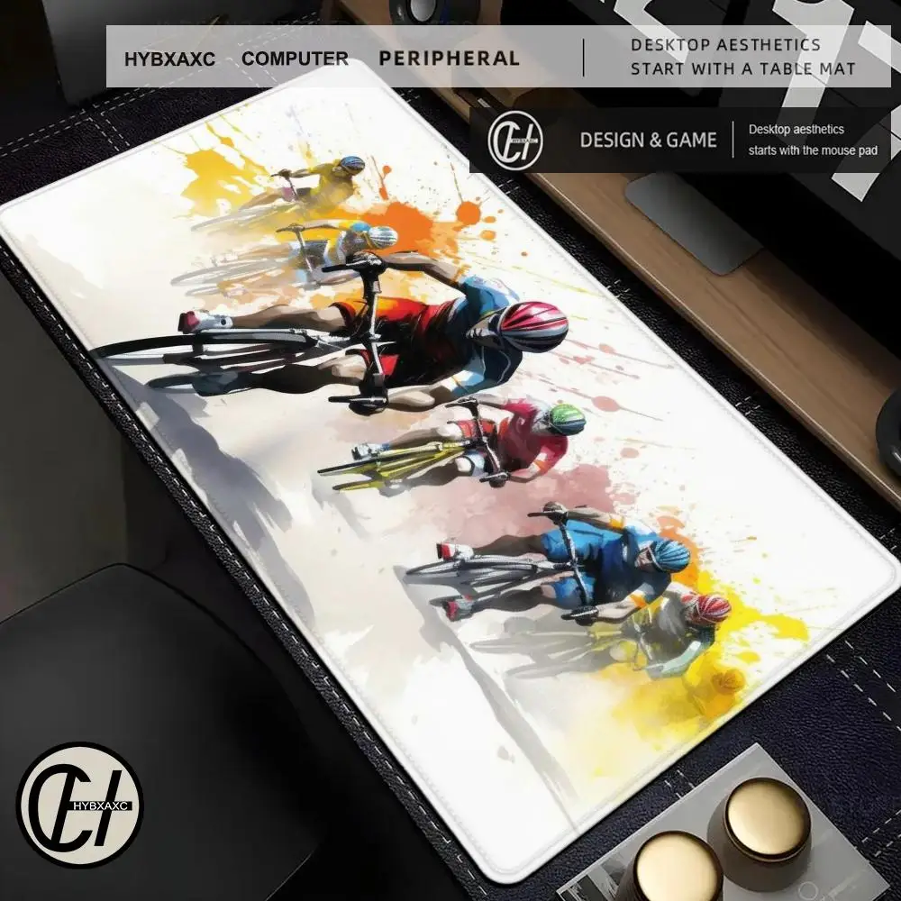 Mat with Mountain Bike Racing Design Non-Slip Rubber Base Mouse Pad Extended Gaming Keyboard Mats Large 90x40cm Gamer Mousepad