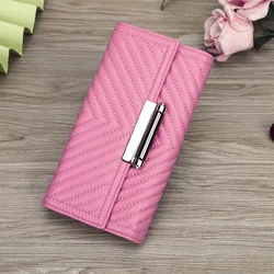 Contact'S Women Wallet 100% Genuine Leather Long Wallets RFID Blocking Red Coin Purse Card Holder Pink Handbag For Ladies