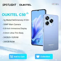 Oukitel C50 5G Smartphone 5150mAh 24GB+128GB 6.8“ HD+Water drop screen Mobile Phone 50 MP Cell Phone