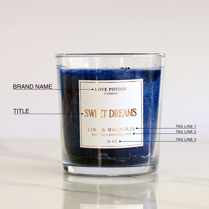 Custom Candle Label Stickers DIY Candle Label Square Label Soy Candle Wax Candle Label