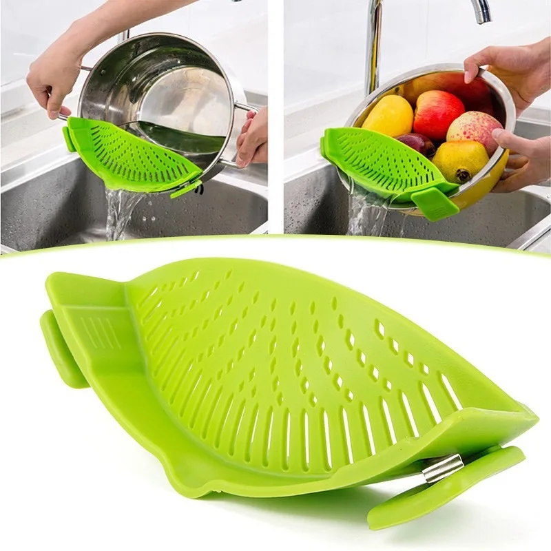 

Pot Funnel Strainer Wide Mouth Sieve Drainer Vegetable Washing Filter Rice Noodles Colander Kitchen Utensils Tool