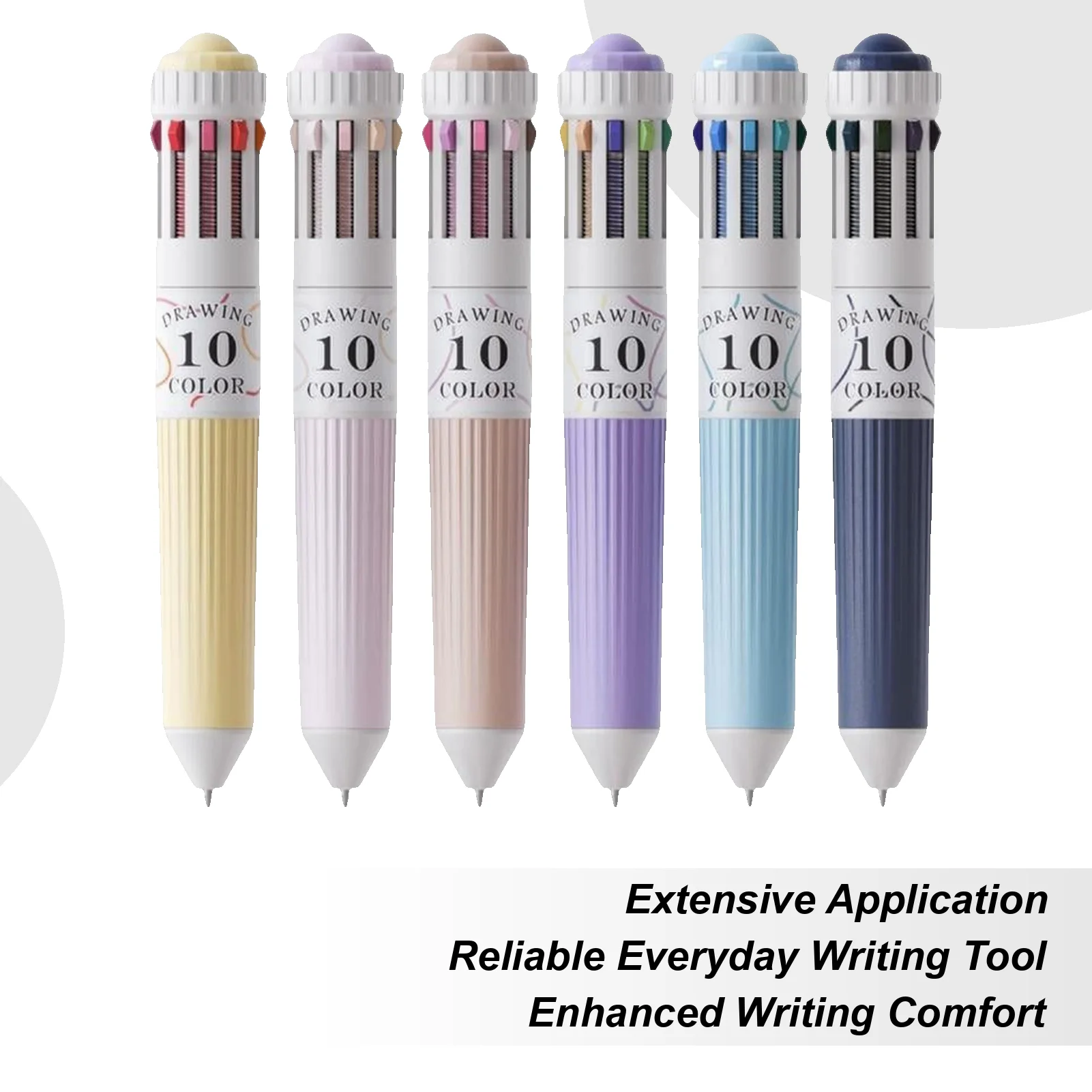 

6 шт., набор шариковых ручек для рисования 10 в 1, тонкие гладкие выдвижные шариковые ручки для письма, игрушки, офисные школьные принадлежности