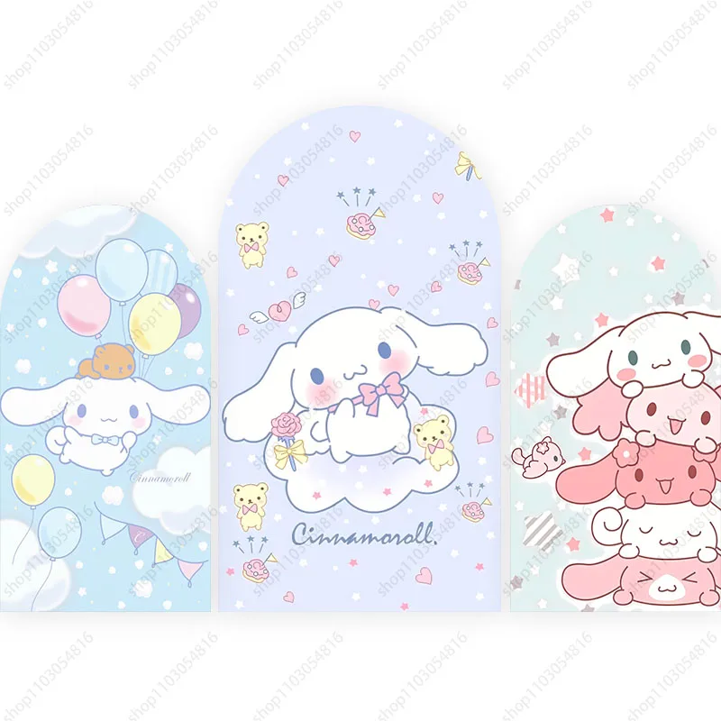 Sanrio Cinnamoroll Arch Photo Backdrop Cute Arched Wall Blue Birthday Party Baby Shower Doublesided Photography Background