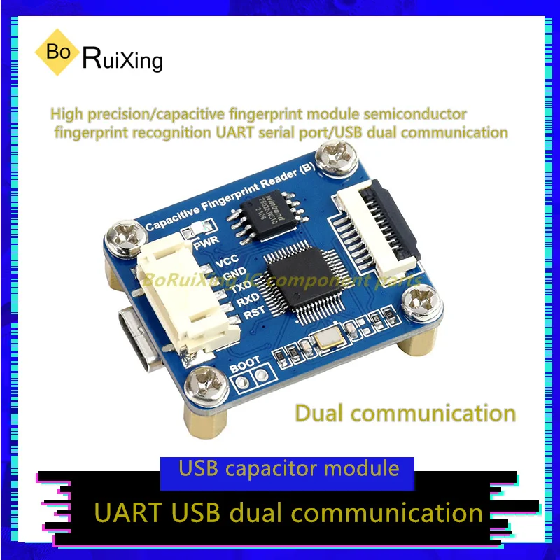 

1PCS/LOT UART USB Capacitive Fingerprint Module Semiconductor Fingerprint Recognition UART Serial Port USB Dual Communication