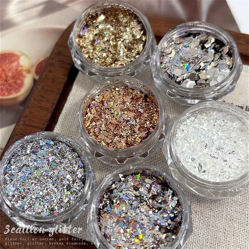 Ultradünne, glänzende Laser-Unregelmäßige Pailletten, Glitzerpulver, Herz, Stern, Schmetterling, Mond, Charm, Nagelkunst, Zubehör, Dekorationen, Maniküre