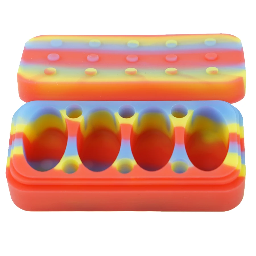 10 PCS 75ML Silicone Non-stick Oil Wax Jar  Makeup Case Cream Pot 75ml Rectangle Oil Storage Box Easy To Hold and Carry