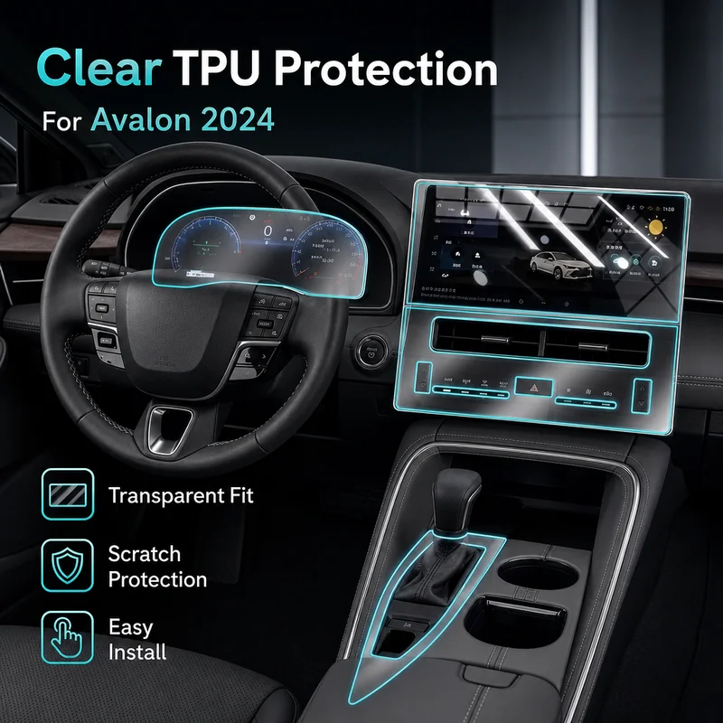 

Car Sticker For Toyota Avalon 2024, Transparent TPU Vinyl Wrap for Interior Center Console Decoration, Easy Installation