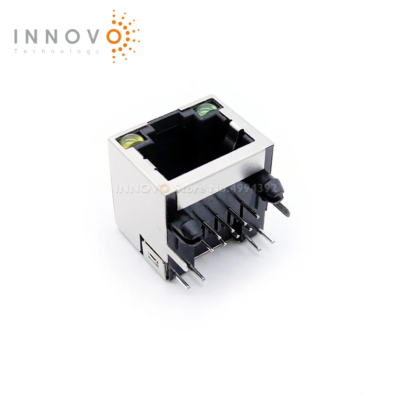 Conector Ethernet R-RJ45R08P-C000 RJ45R08P (RJ45 RJ11) 8P8C, interfaz de cuerpo corto con LED, nuevo y original, lote de 5 a 10 unidades