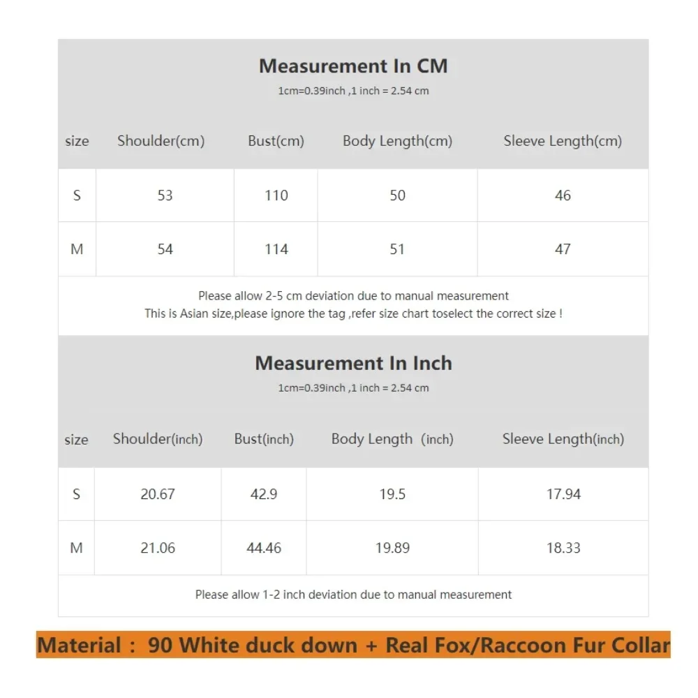 Real Raccoon Fox Fur Collar Coat Women Thick Warm Streetwear Casual Outerwear 2024 Winter Natural White Duck Down Jacket