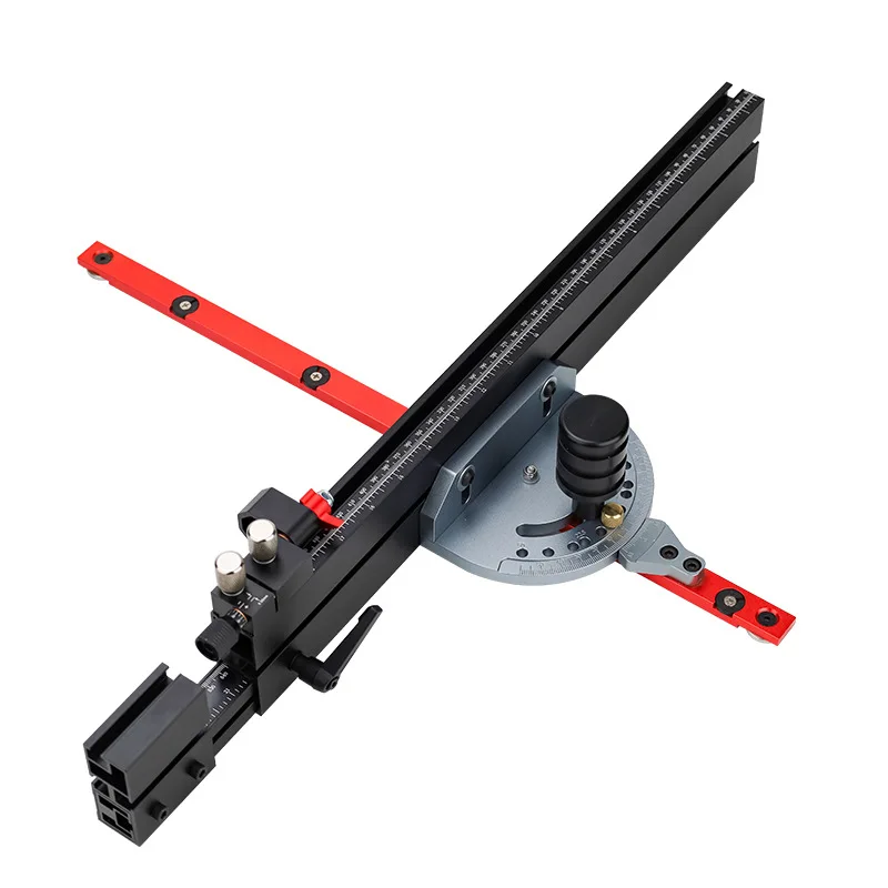 

CRTOL Woodworking Miter Gauge Table Saw Band Saw Adjustable Angle Push Ruler Push Handle Wood Cutting Aid