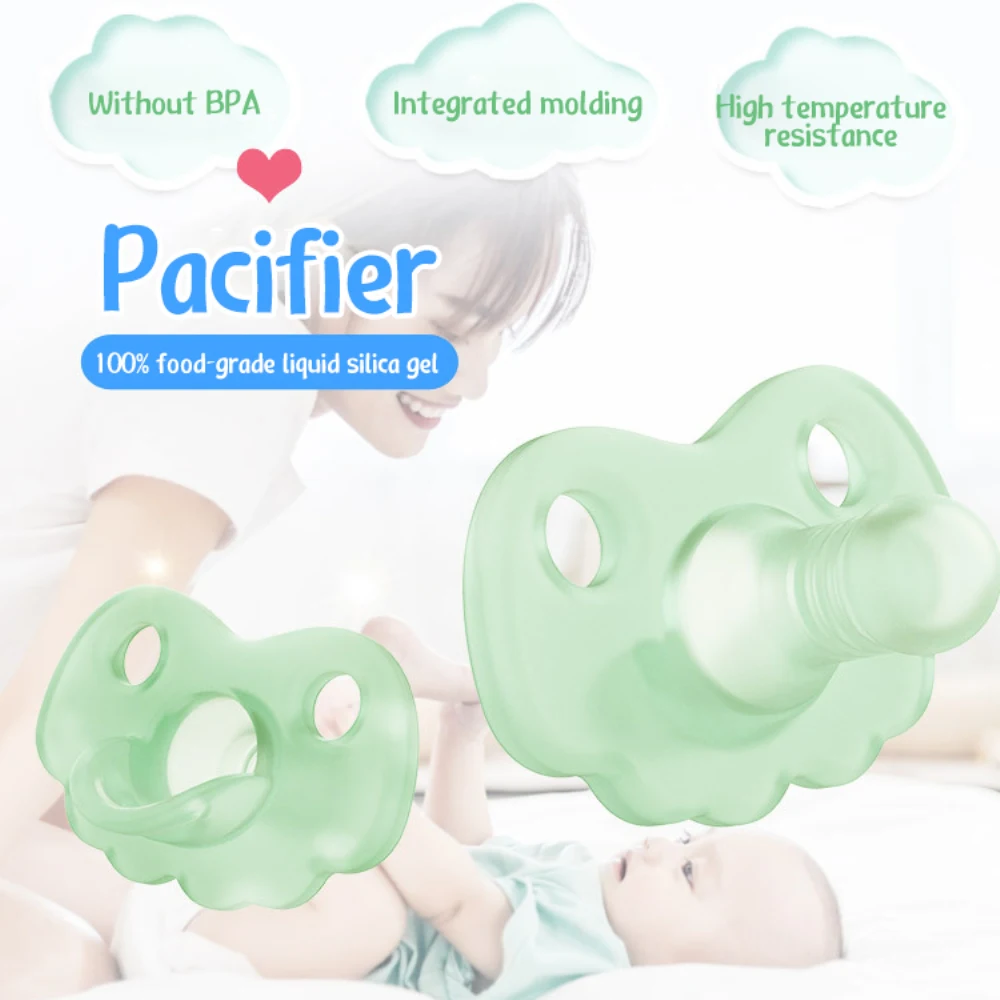 Baby Silicone Pacifier Newborn Soft Food Grade Liquid Silicone Baby Sleep Pacifier Infant Kids Teether Toys Baby Items