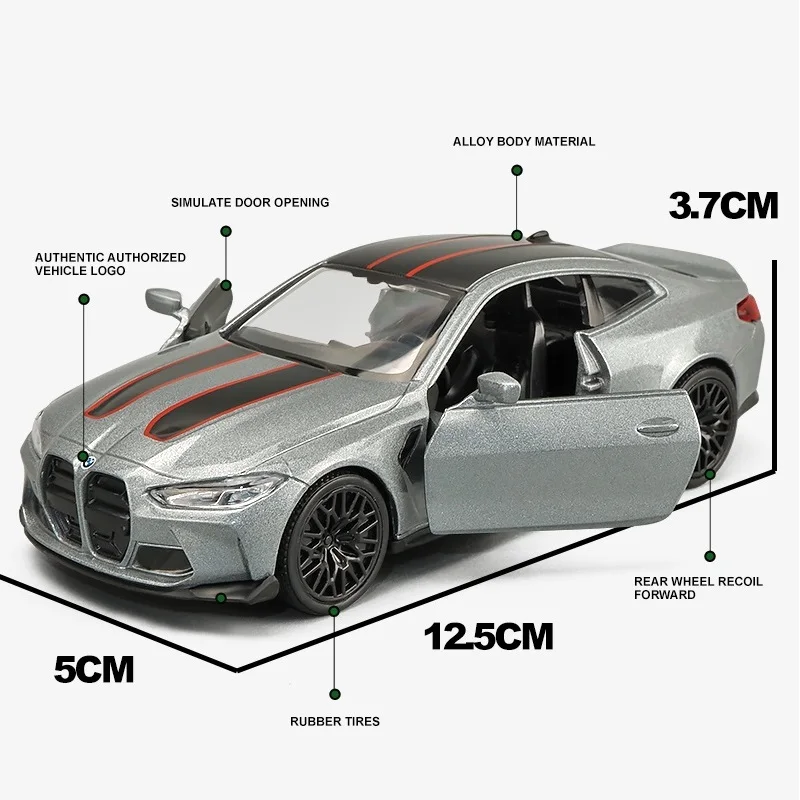 BMW M4 CSL Coupe Simulation Exquisite Diecast & Toy Vehicle Pull Back Car RMZ city 1:36 Alloy Collection Model Gift For Children