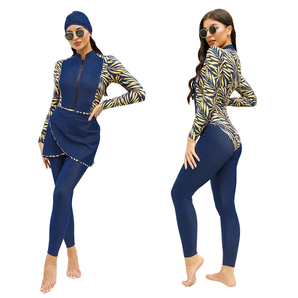 4Pcs New Muslim Modest Swimwears For Women Burkini Islamic Long Sleeve Burkini Mujer Maillot Beach Pool Borkini Swimsuit