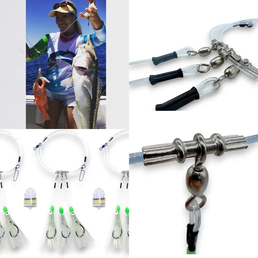 مجموعة أدوات Tackle Company Tilefish Rig مكونة من 3 مصابيح LED للسقوط العميقة #1