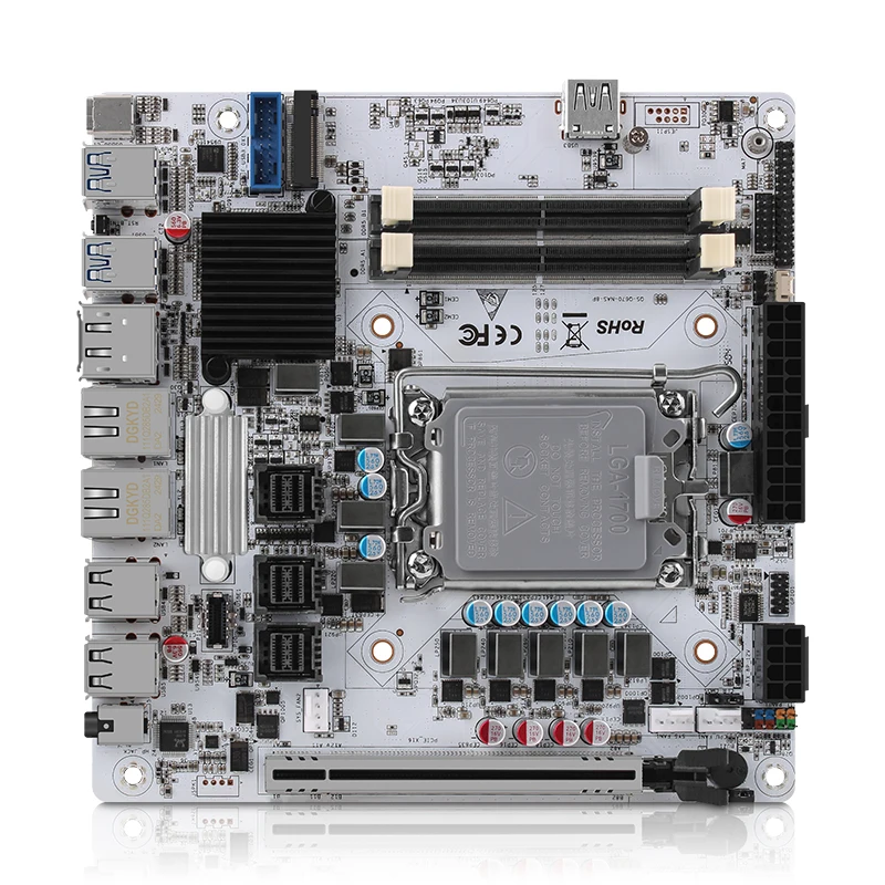 Q670 ITX NAS Motherboard LGA1700, 8x SATA + 6x M.2 NVMe, PCIe 5.0 x16, Dual DDR5, 2x 2.5G LAN, Firewall/Server Mini-ITX Board
