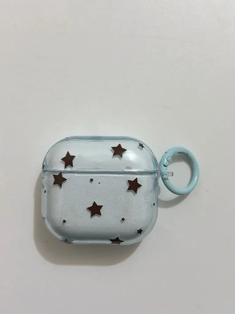 Étui AirPods 1 ou 2 3 4 Pro 2 Pro 3, semi-transparent, couleur unie, plein écran, étoile avec crochet, résistant aux chocs